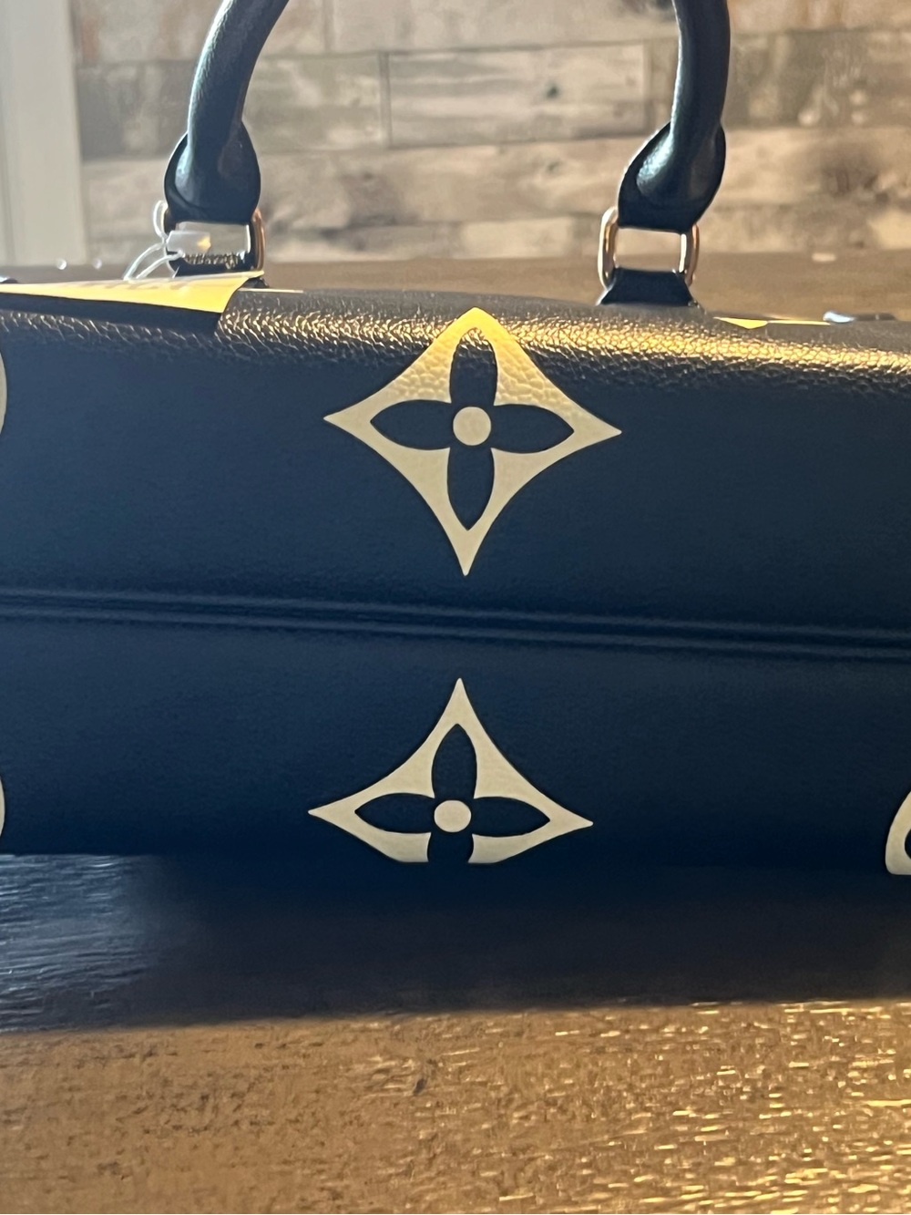 LV  Black & White Monogram Leather Satchel - Picture 5 of 14
